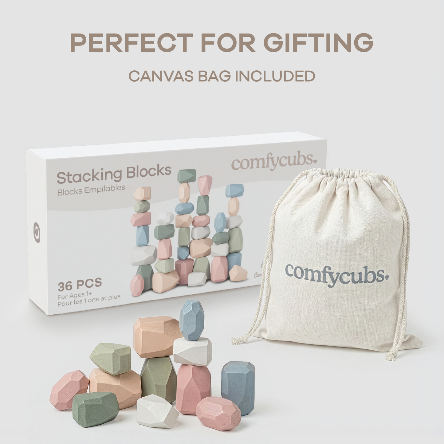 Stacking Blocks for Toddlers in Neutral Pack