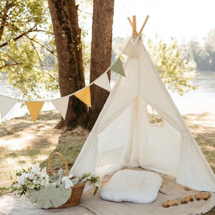 Tiny Land Kids Teepee Tent with Floor Mat Indoor Use