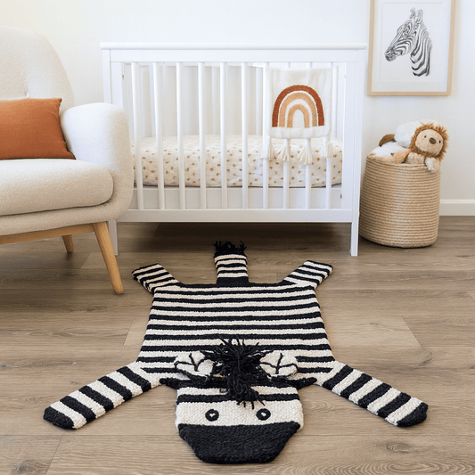 Organic Wool Play Mat + Nursery Rug | Zebra