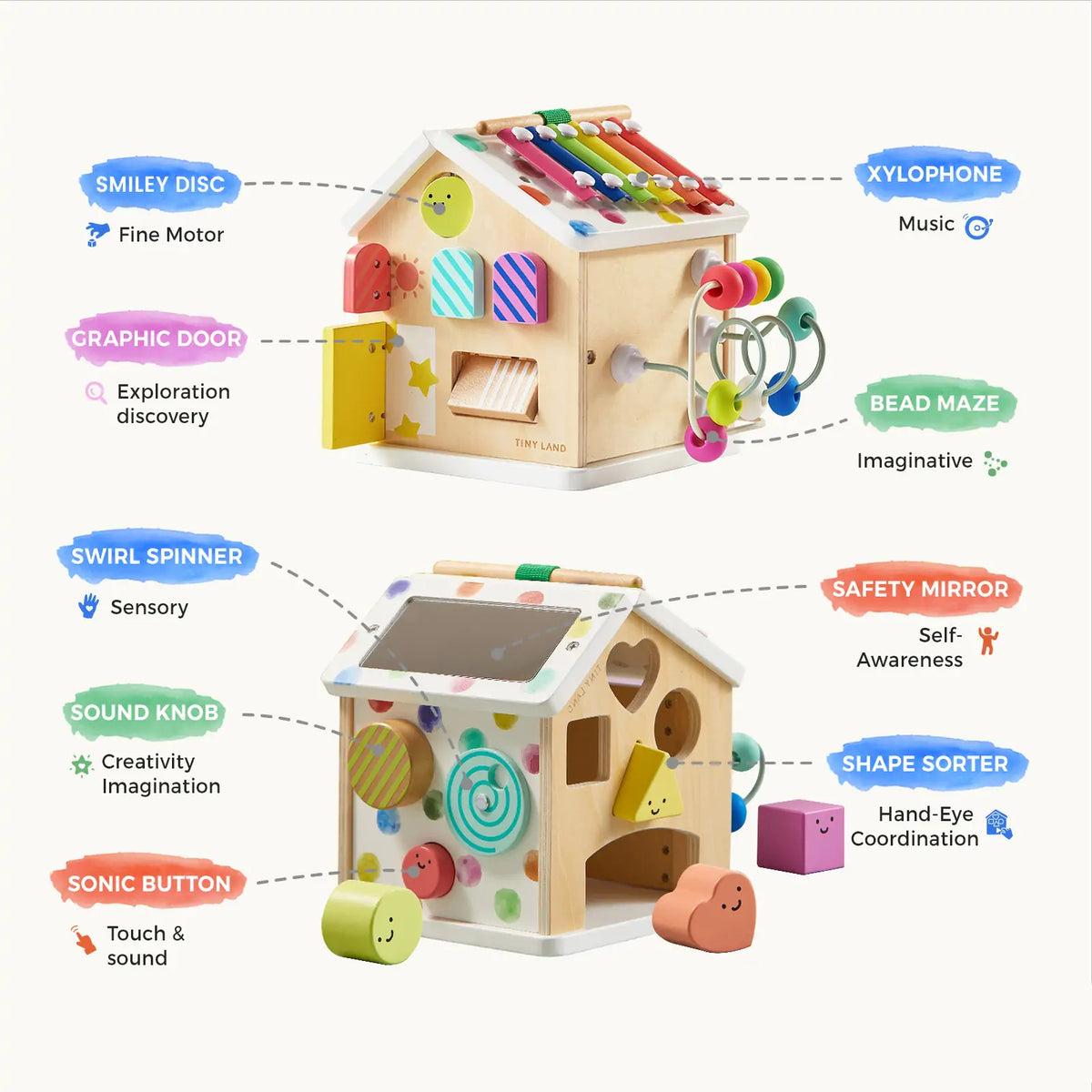 Tiny Land Cottage Activity Cube in Rainbow Color Set