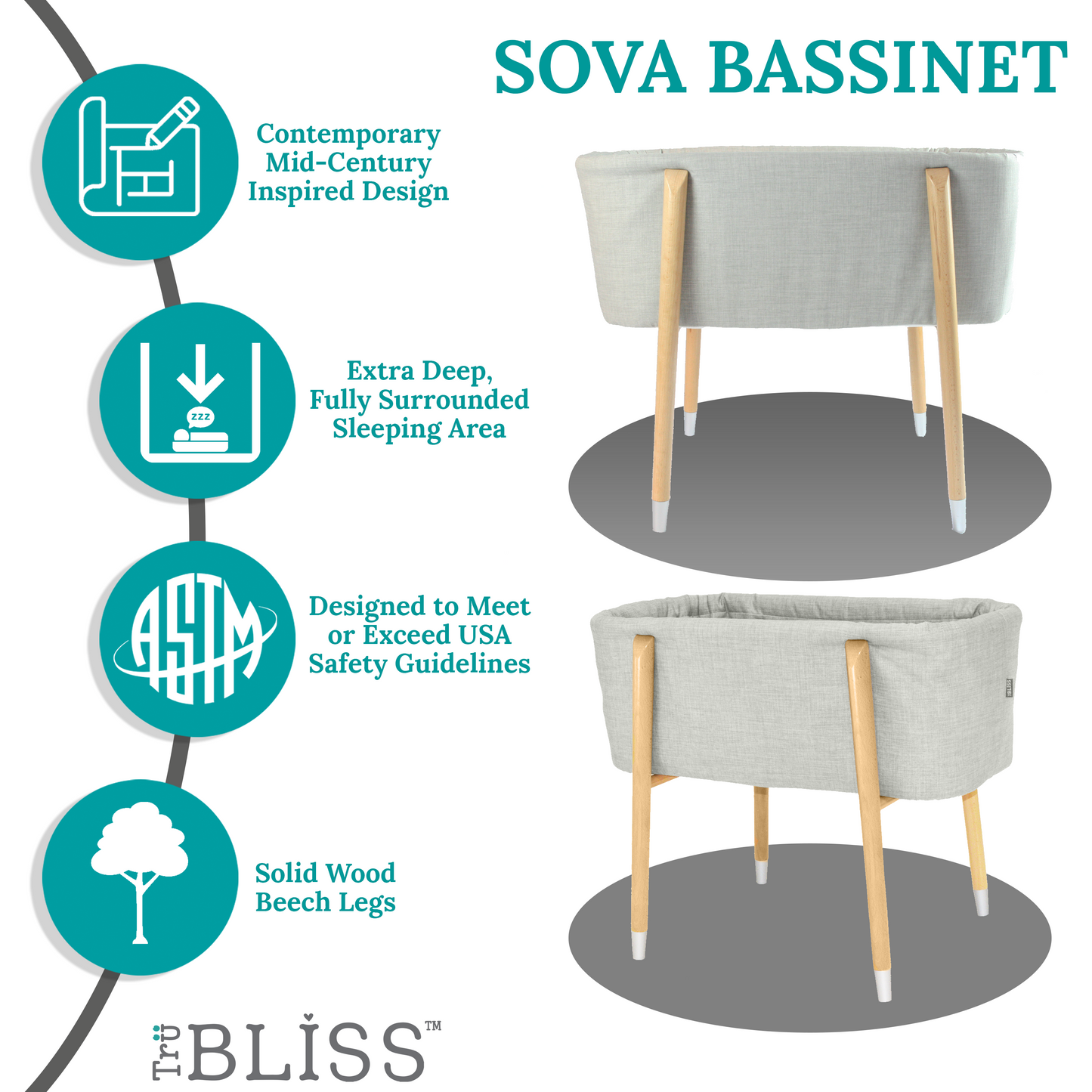 TruBliss® SOVA Bassinet - Newborn to 5 months
