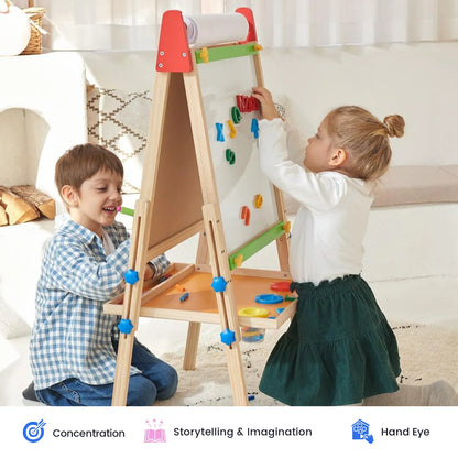 Tiny Land 3-in-1 Art Easel Set with Paper Roll Stand