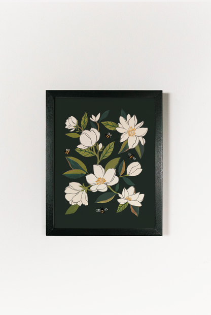 Magnolia and Bumblebees Art