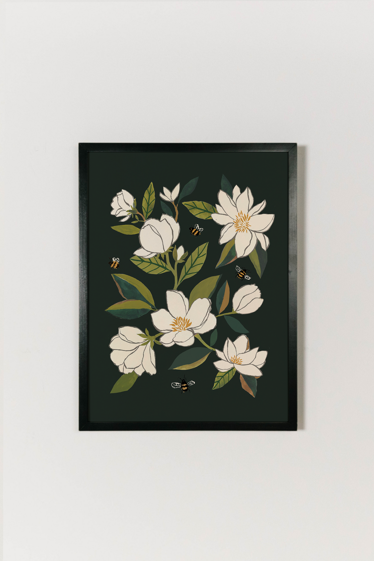 Magnolia and Bumblebees Art