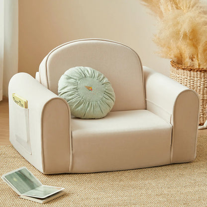 Tiny Land GentleSnug Plush Kids Chair in Sage Green