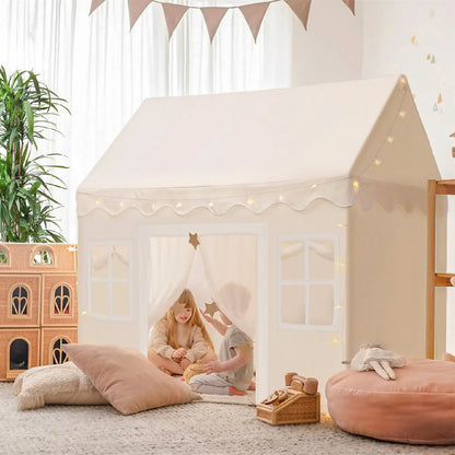 Tiny Land® Playhouse Tent – Natural Cream Indoor Tent for Kids