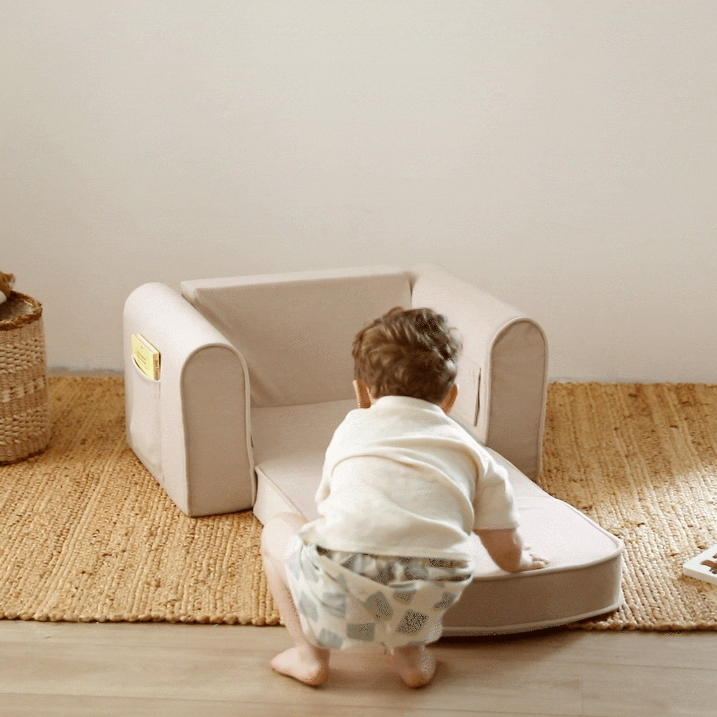 Tiny Land GentleSnug Plush Kids Chair in Sage Green