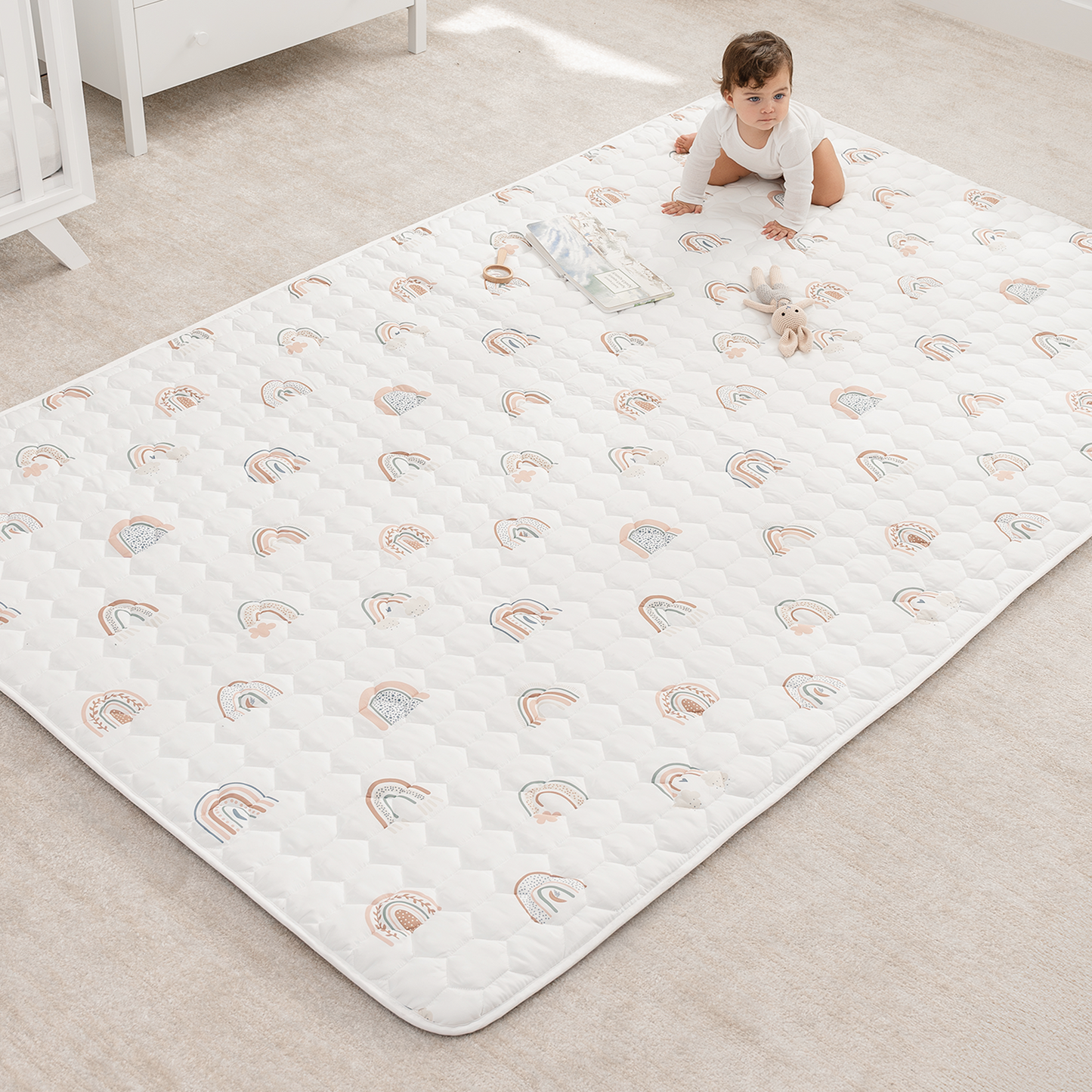 Play Mat with Non-Slip Bottom in Rainbow