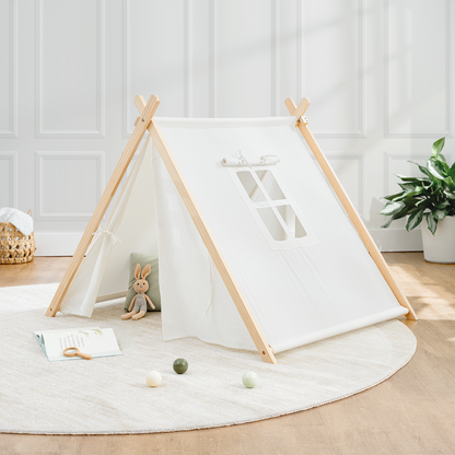 Kids Indoor Play Tent in Natural Wood