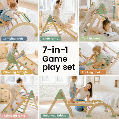 Tiny Land® 7-in-1 Morandi Pikler Triangle Set