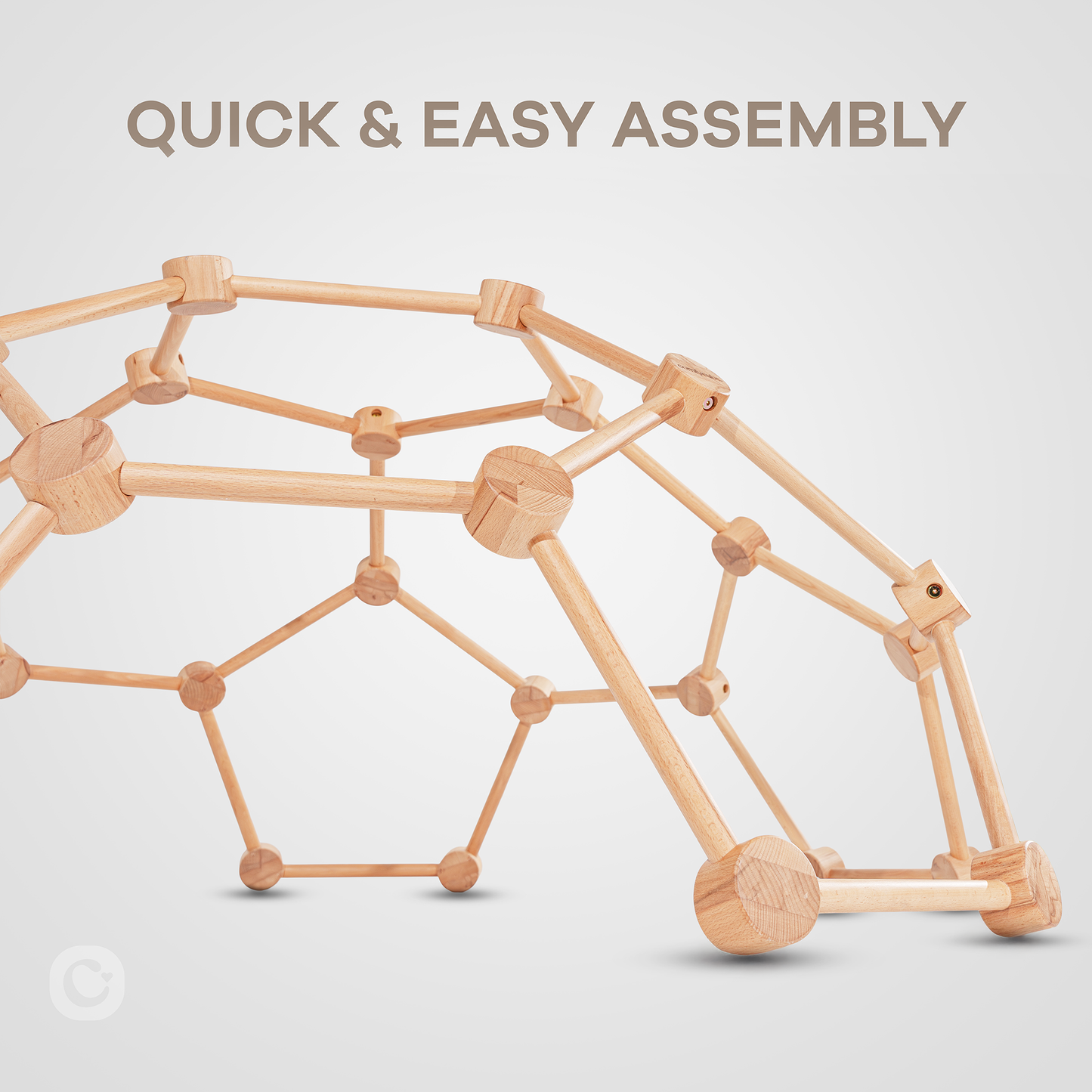 Wooden Climber for Kids in Natural Wood