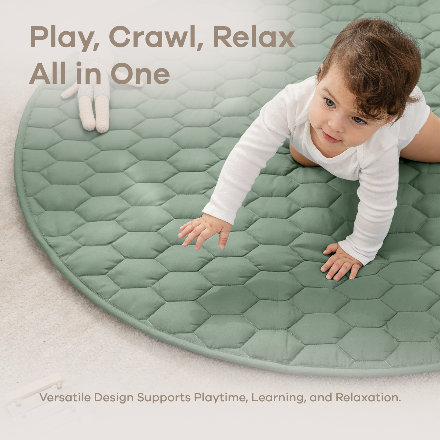 Play Mat with Non-Slip Bottom in Fern