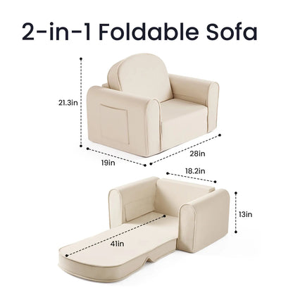 Tiny Land GentleSnug Plush Kids Chair in Sage Green