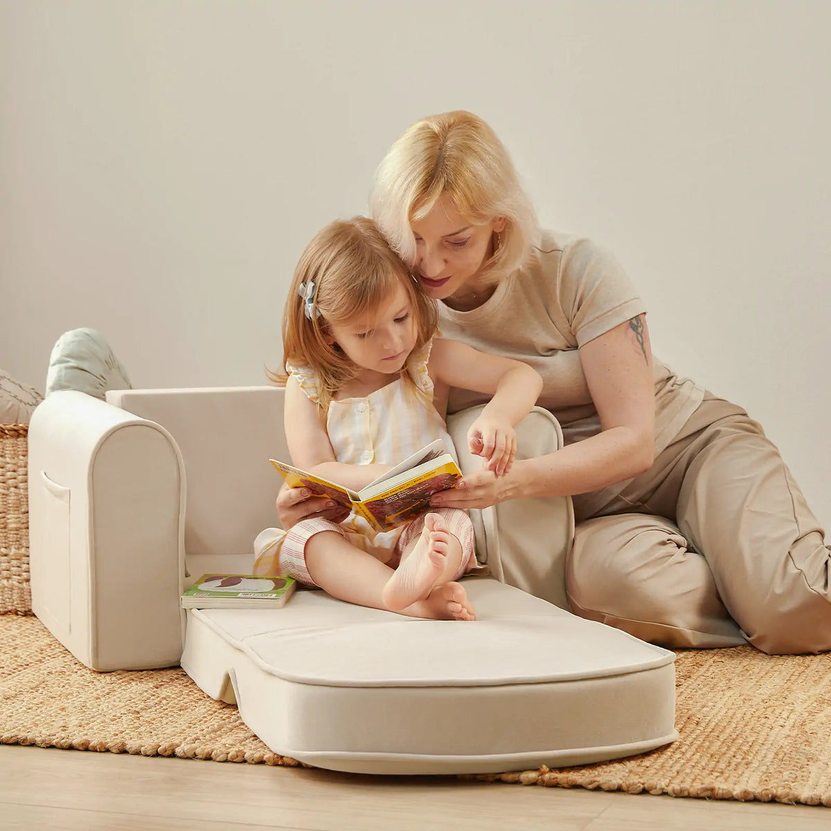 Tiny Land GentleSnug Plush Kids Chair in Sage Green