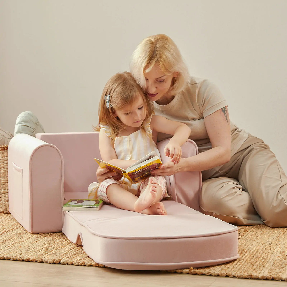 Tiny Land GentleSnug Plush Kids Chair in Sage Green