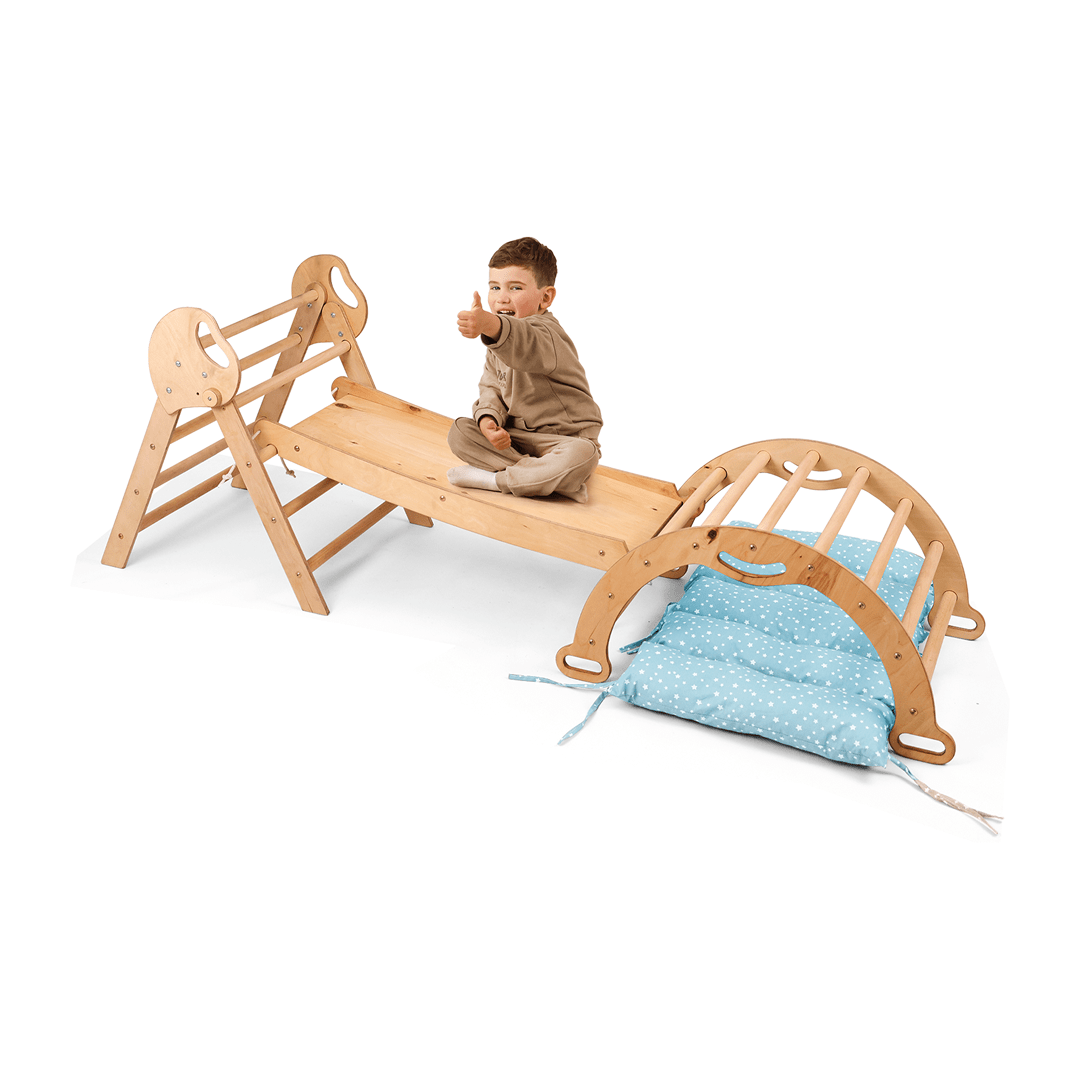 4-in-1 Montessori Climbing Set Pikler Triangle Toddlers