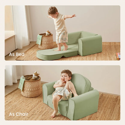 Tiny Land GentleSnug Plush Kids Chair in Sage Green
