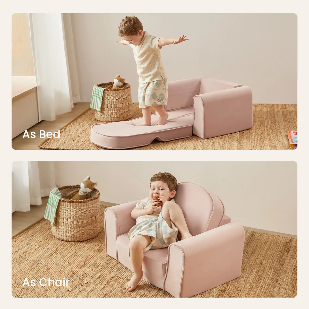 Tiny Land GentleSnug Plush Kids Chair in Sage Green