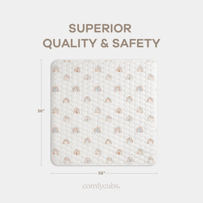 Play Mat with Non-Slip Bottom in Rainbow