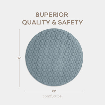 Play Mat with Non-Slip Bottom in Pacific Blue