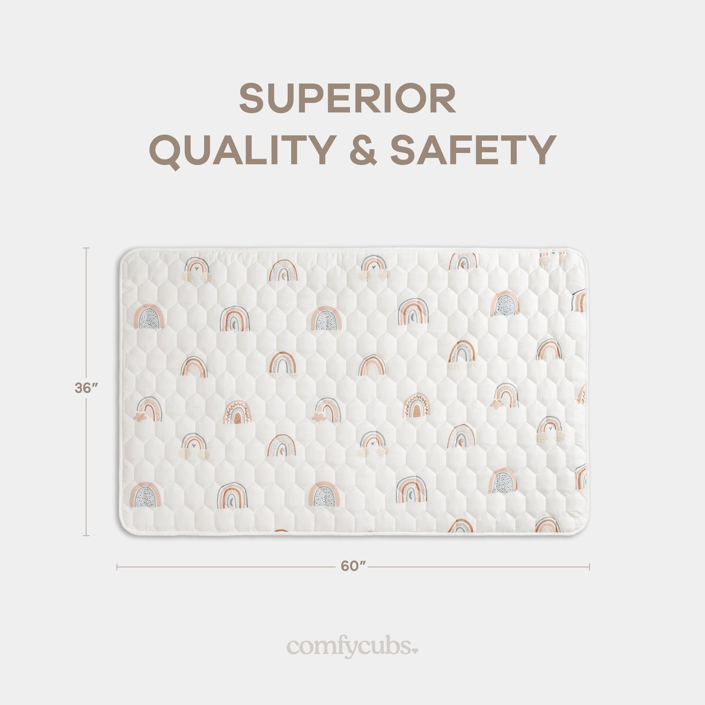 Play Mat with Non-Slip Bottom in Rainbow