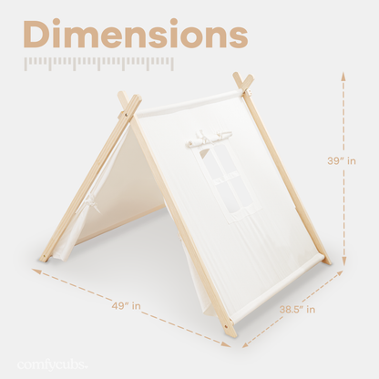 Kids Indoor Play Tent in Natural Wood