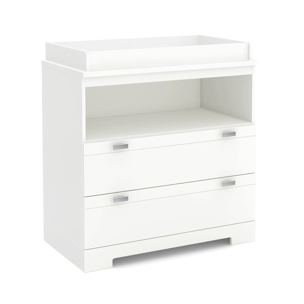 2 Drawer Storage Baby Changing Table in White