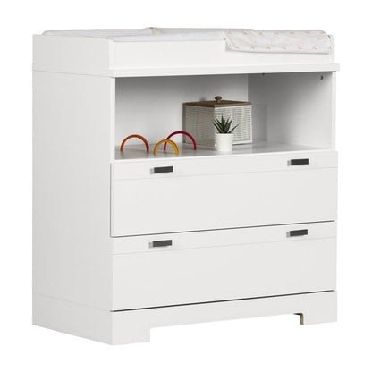 2 Drawer Storage Baby Changing Table in White