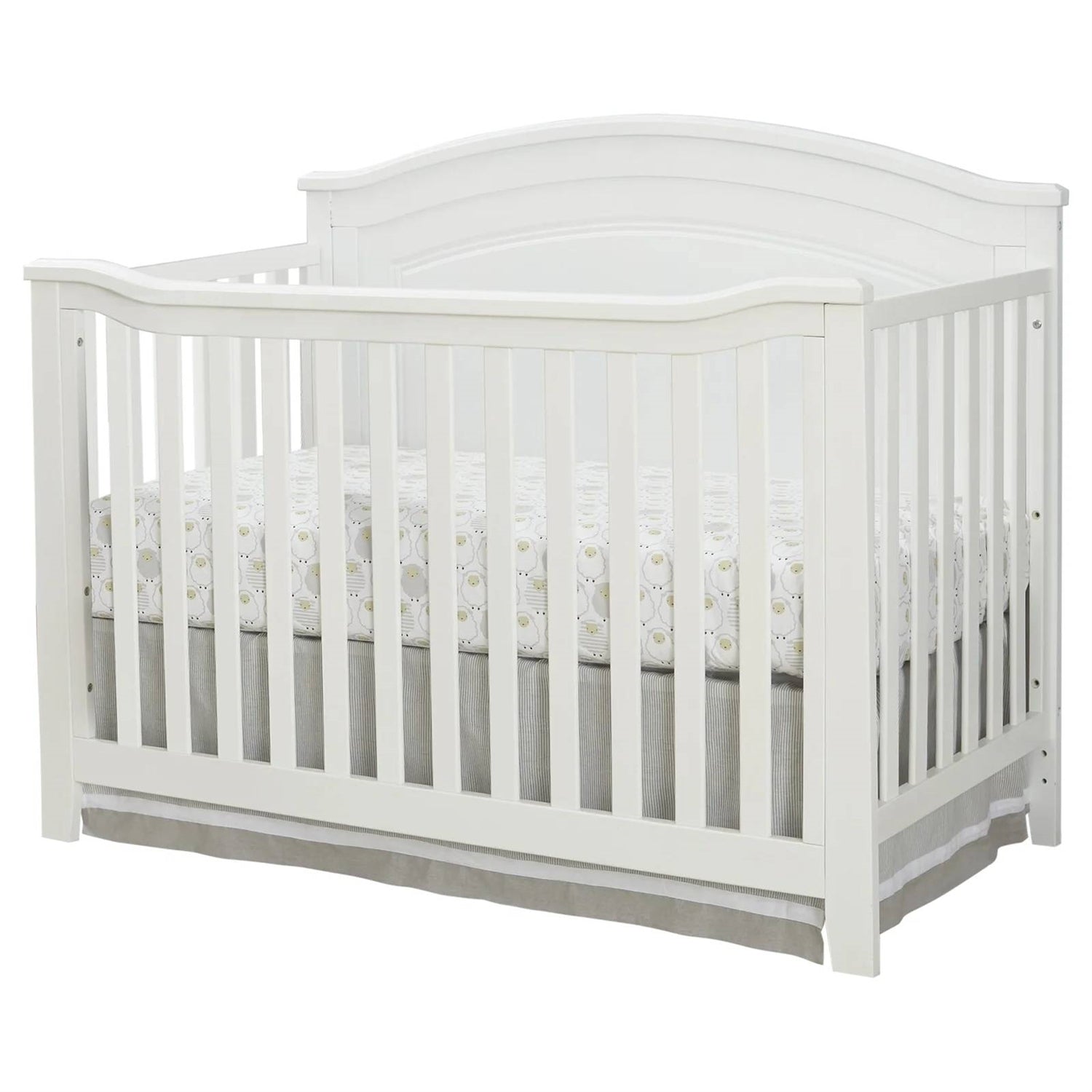 SF Home Solid Wood Convertible Crib in White