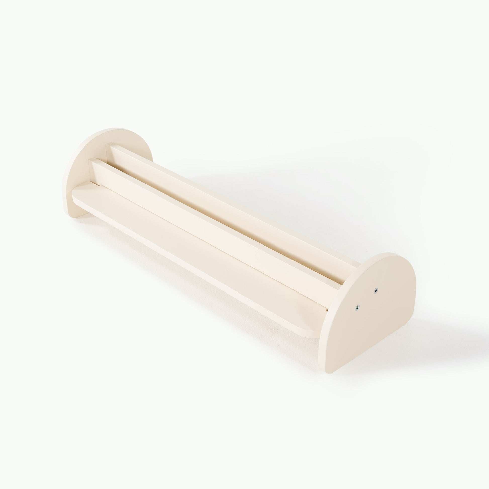 Wooden toy with cylindrical shapes on a white background