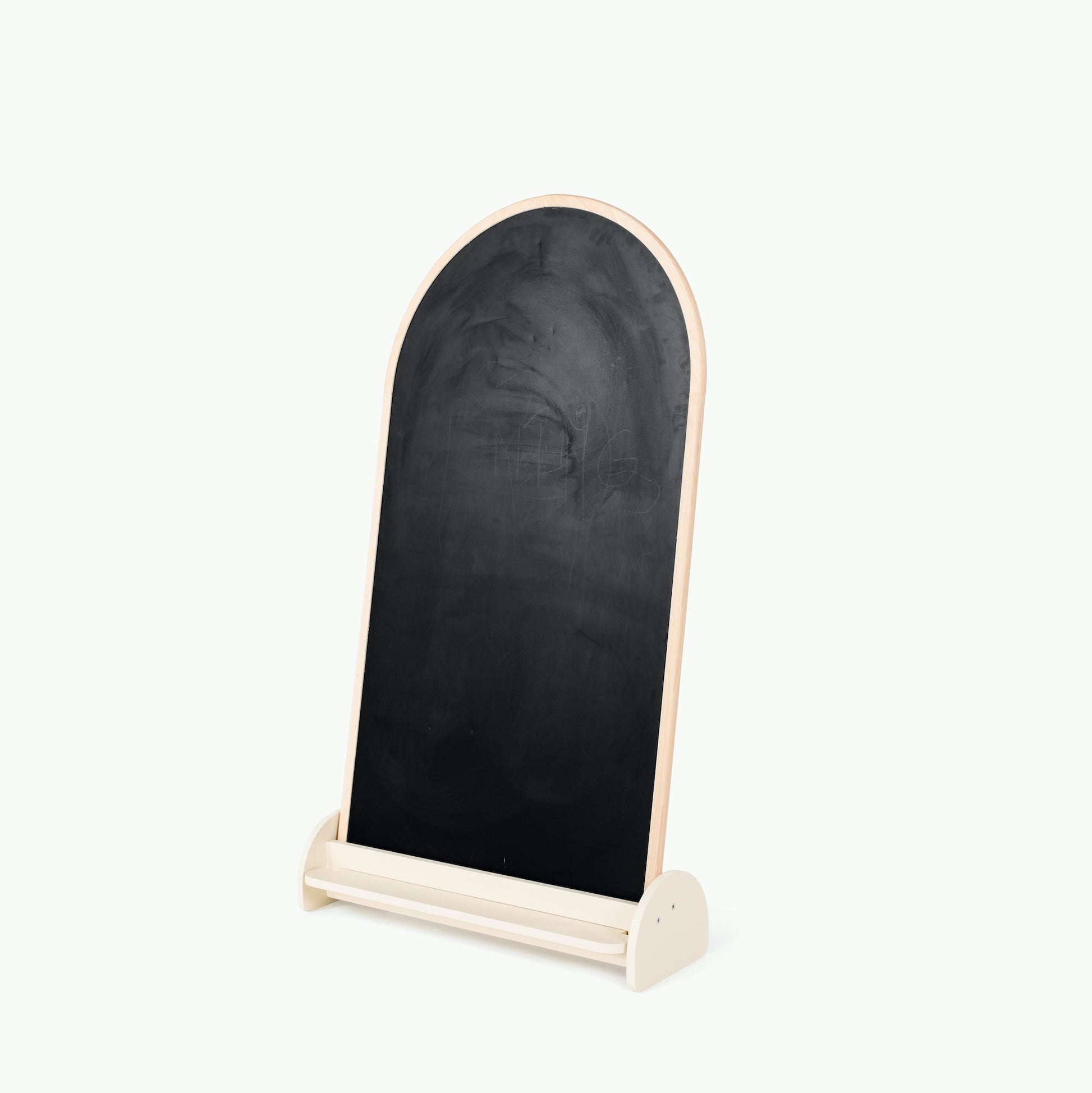Black chalkboard with a beige frame on a white background