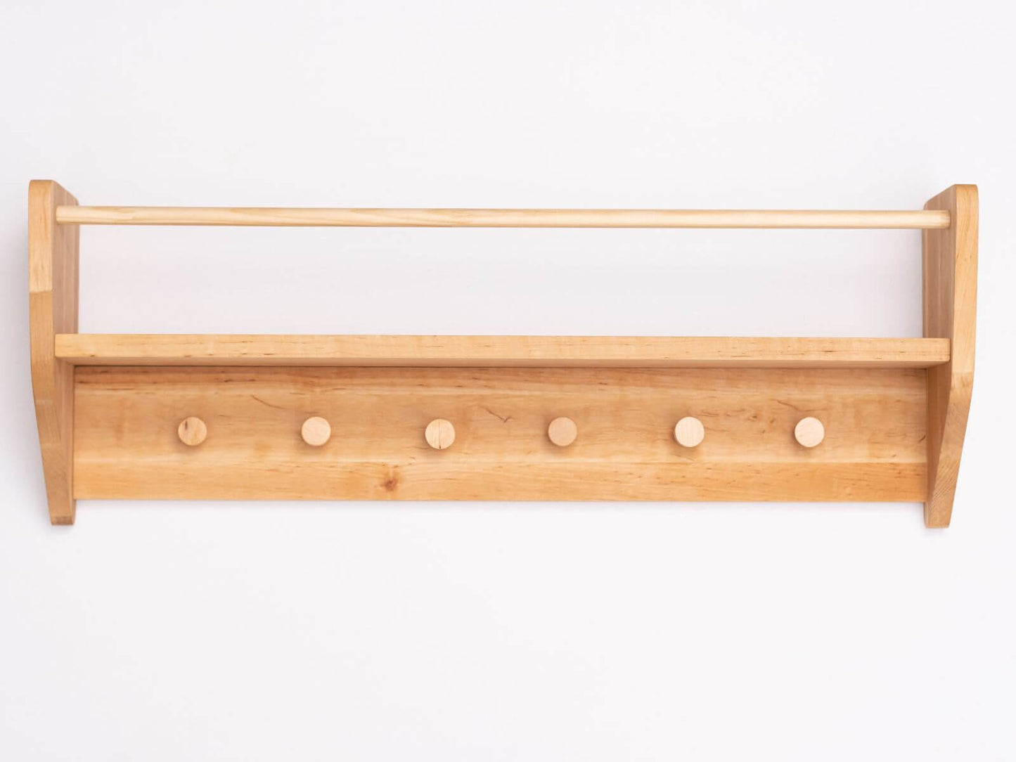Nursery Wall Shelf with Hooks
