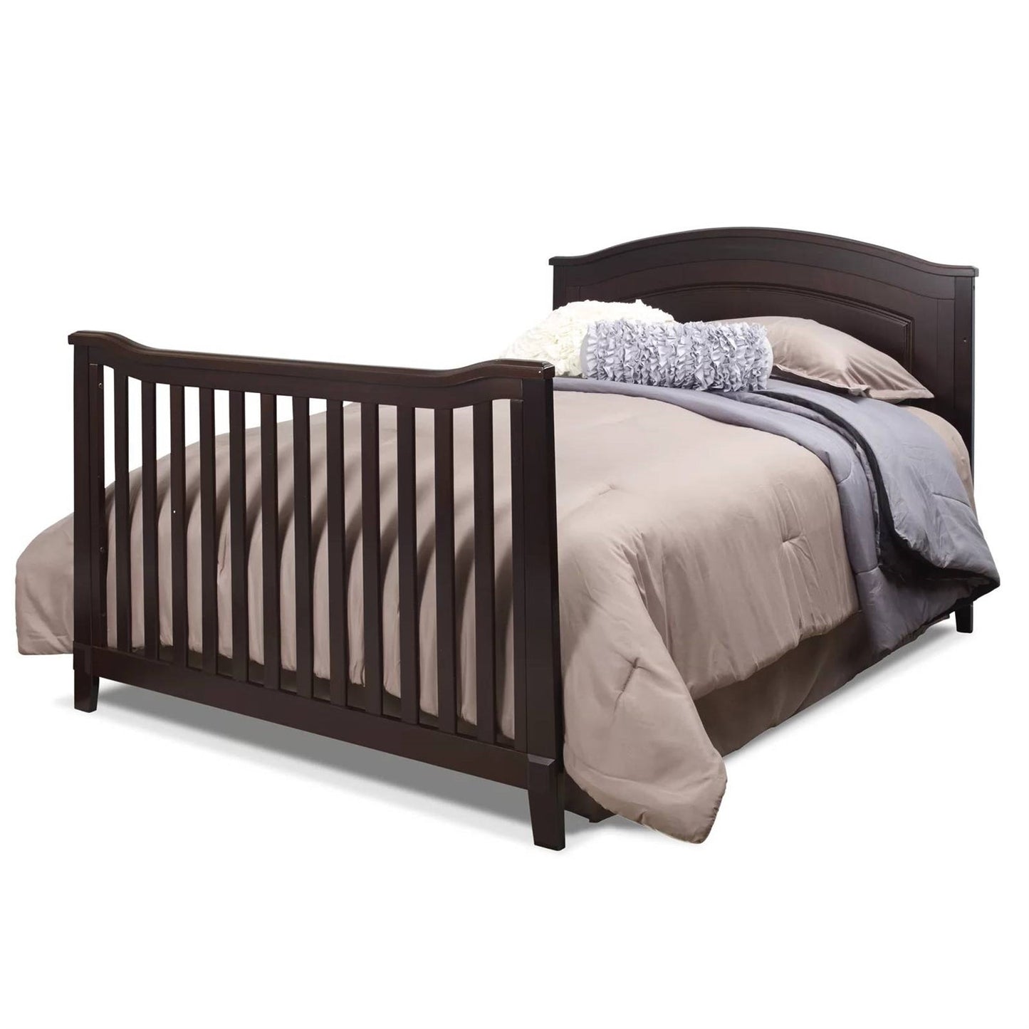 SF Home Espresso Solid Wood Convertible Crib