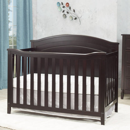 3 Piece Crib, Changing Station and 6 Drawer Dresser Nursery Furniture Set in Espresso