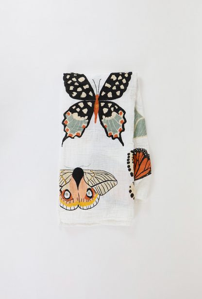 Butterfly Collector 100% Cotton Muslin Swaddle Blanket