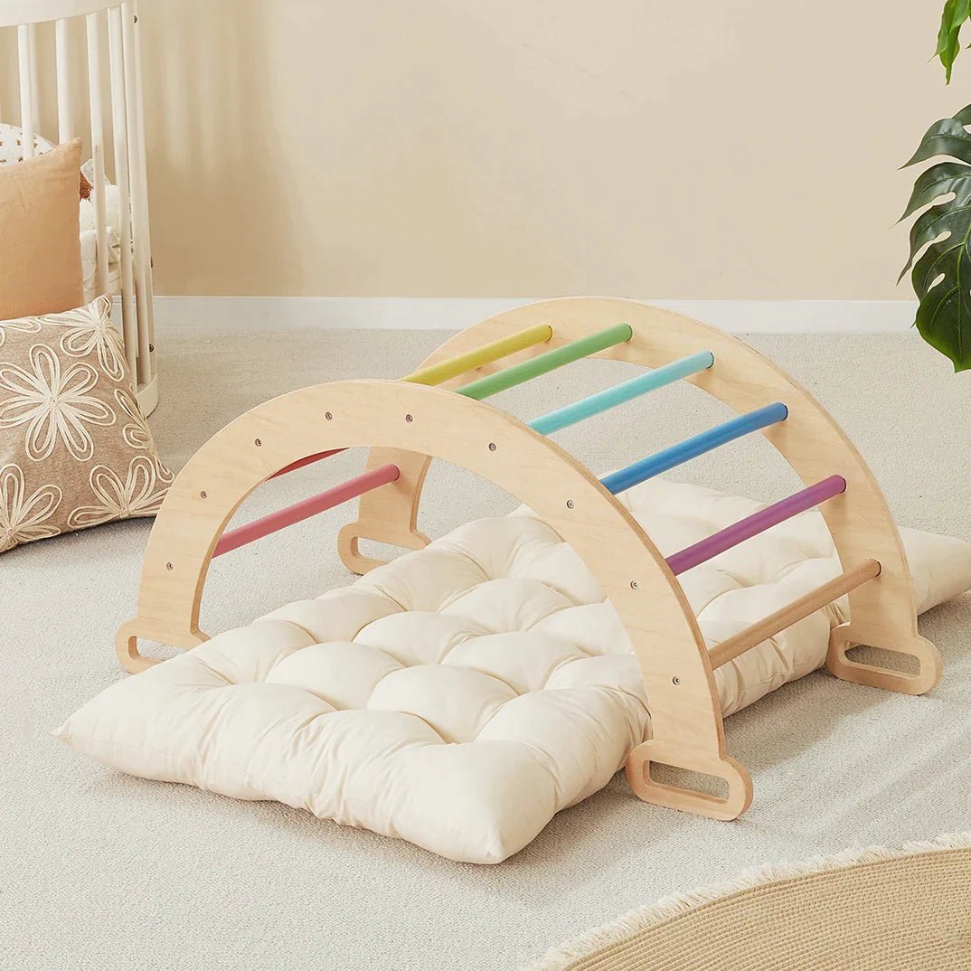 Tiny Land 7-in-1 Rainbow Climbing Set with Play Pad