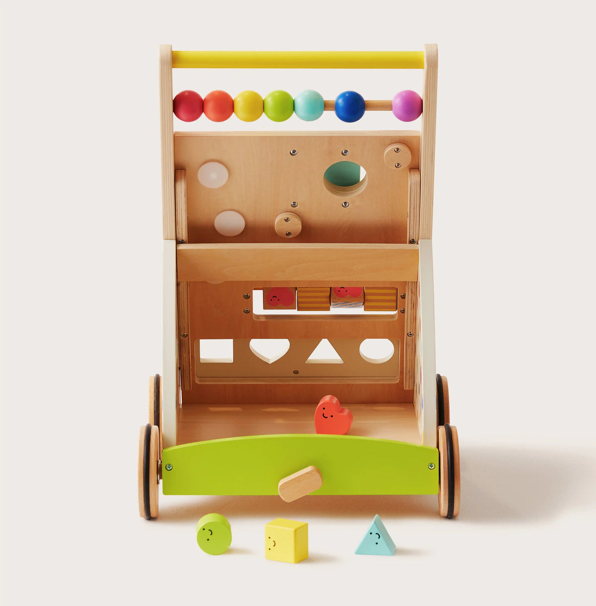 Tiny Land Premium Natural Wooden Baby Activity Walker