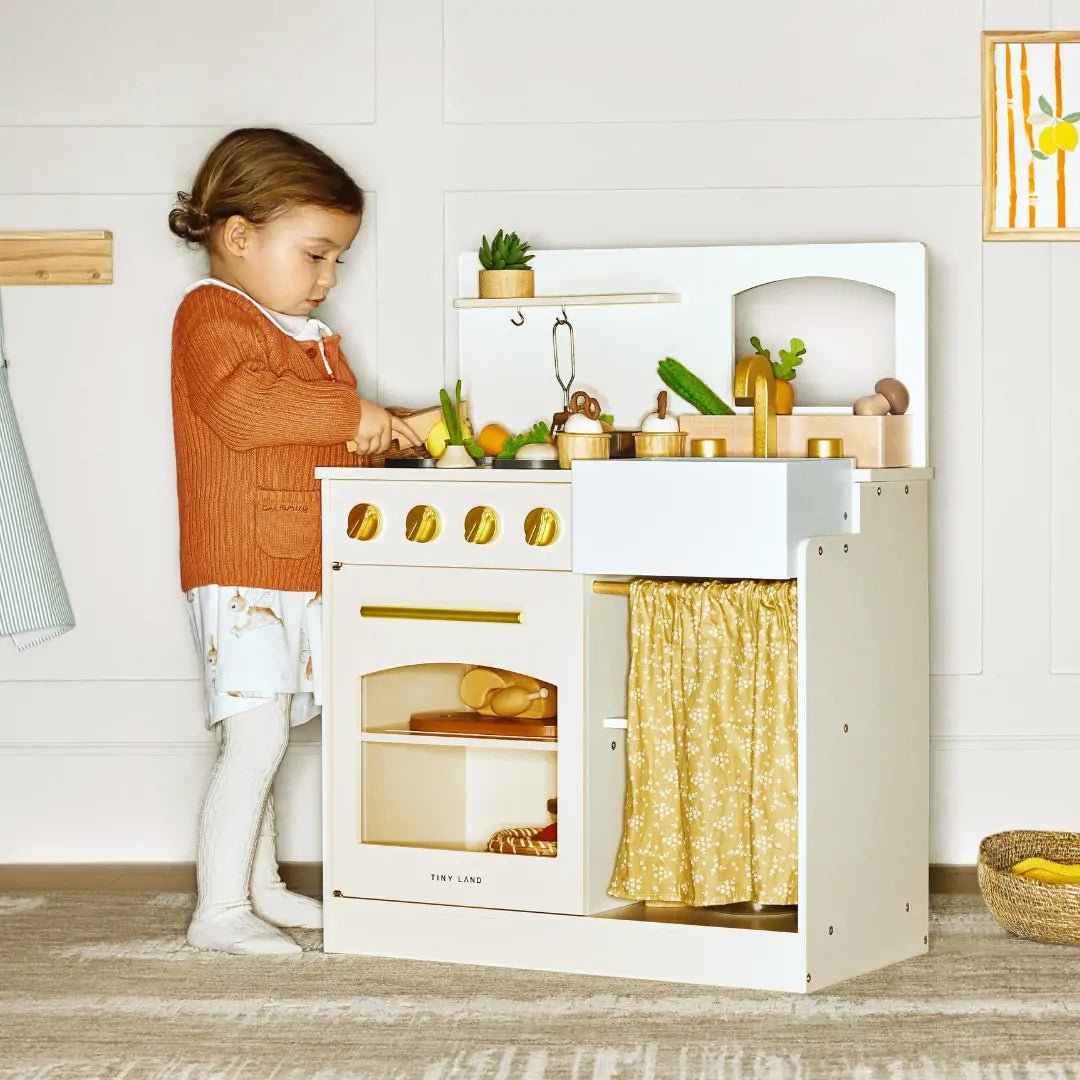 Tiny Land® Wooden Play Kitchen for Toddlers