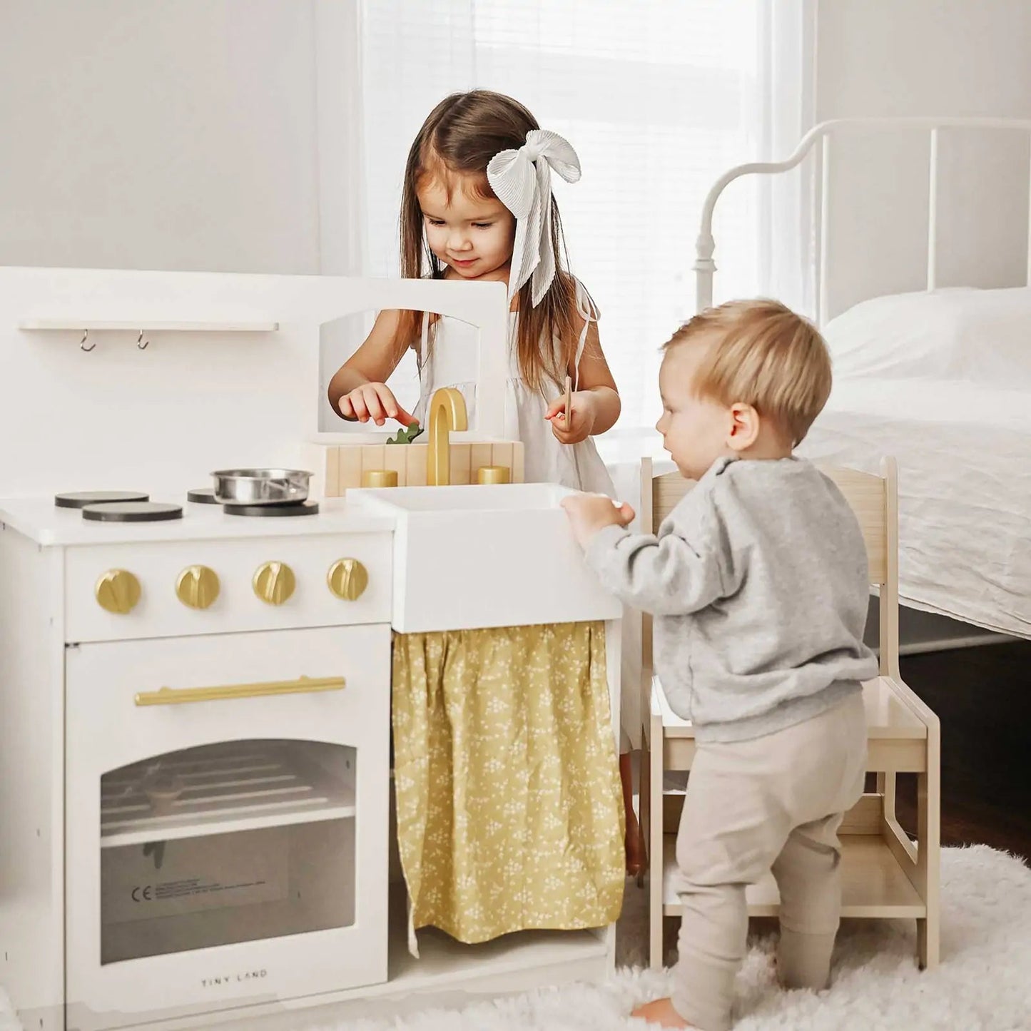Tiny Land® Wooden Play Kitchen for Toddlers