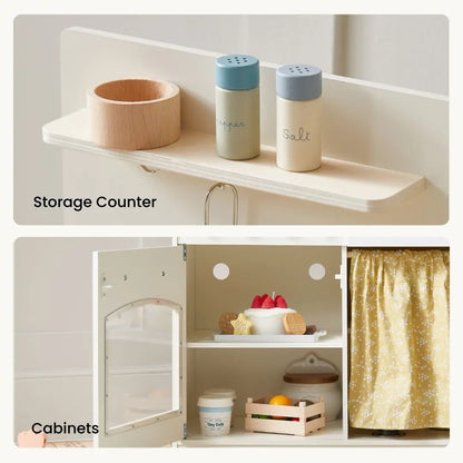 Tiny Land® Wooden Play Kitchen for Toddlers