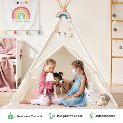 Tiny Land Kids Teepee Tent with Floor Mat Indoor Use