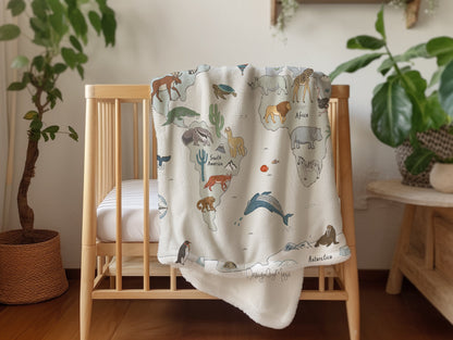 Baby Animals Farm - Vintage Baby Blanket