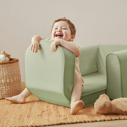 Tiny Land GentleSnug Plush Kids Chair in Sage Green