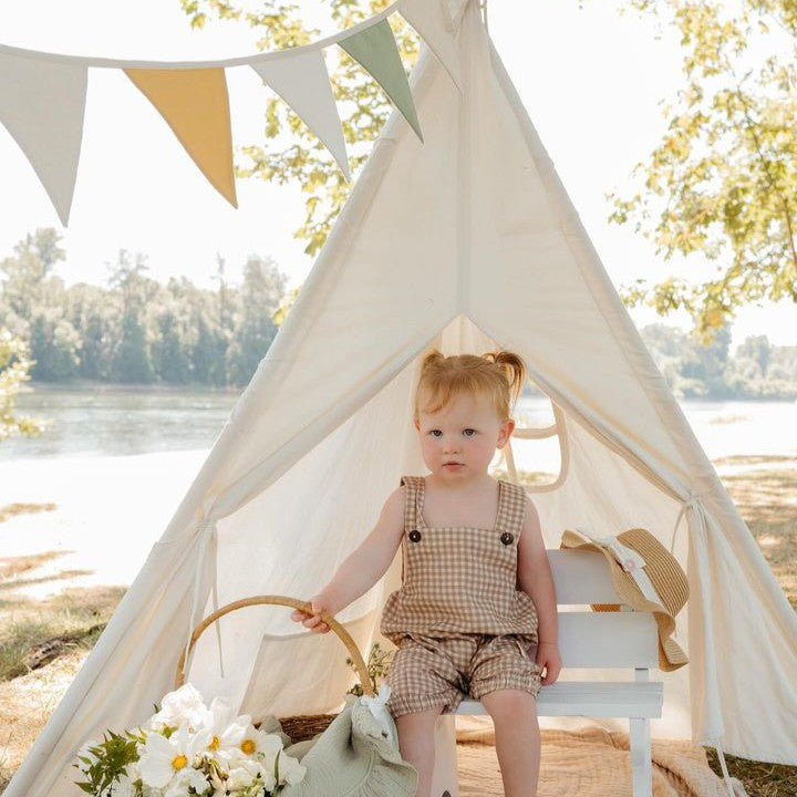 Tiny Land Kids Teepee Tent with Floor Mat Indoor Use