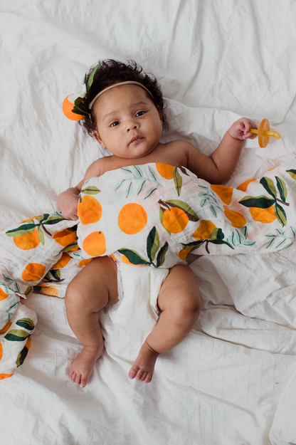 Clementine 100% Cotton Muslin Baby Swaddle Blanket