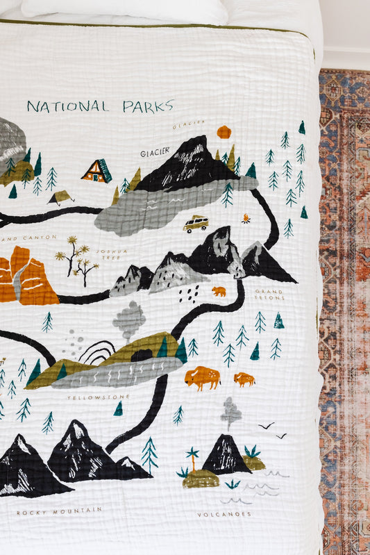 National Parks Cotton Muslin Throw Blanket for Kids