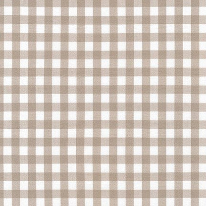 Light Brown Cotton Gingham Custom Fitted Crib Sheet