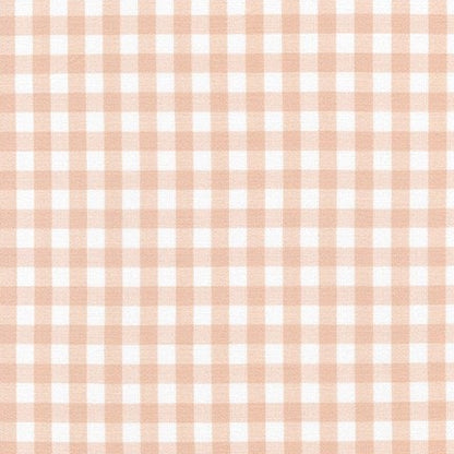 Light Peach Cotton Gingham Custom Fitted Crib Sheet