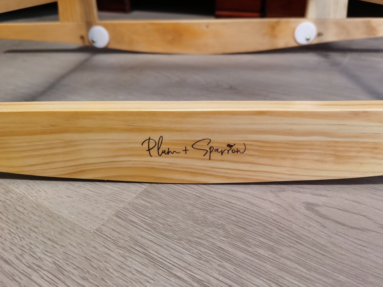 Modern Rocking Moses Bassinet Stand with Brake in Natural