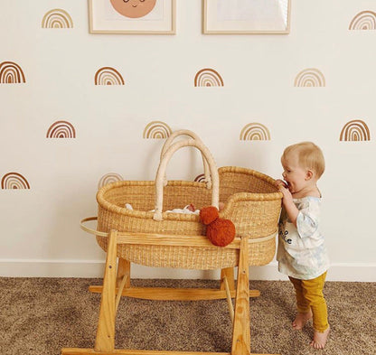 Cream Handle Moses Basket